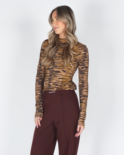 TOP JANE TIJGERPRINT BRUIN