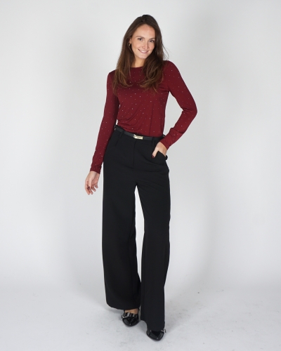 TOP ZITA BORDEAUX STRASS