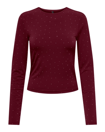 TOP ZITA BORDEAUX STRASS