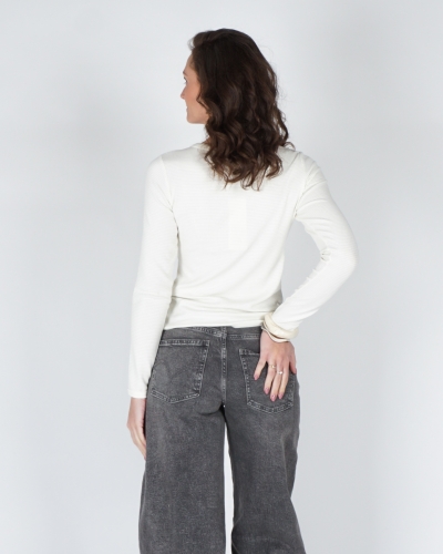 LONGSLEEVE GESTREEPT ECRU