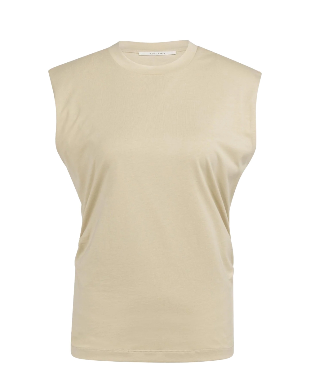 MOUWLOZE TOP MET PLOOIEN BEIGE