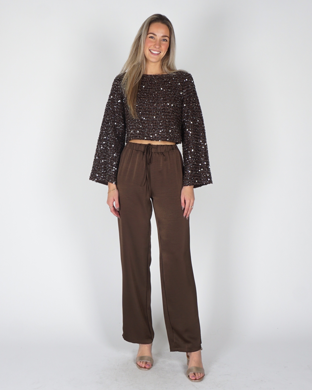 PAILLETTEN TOP BRUIN