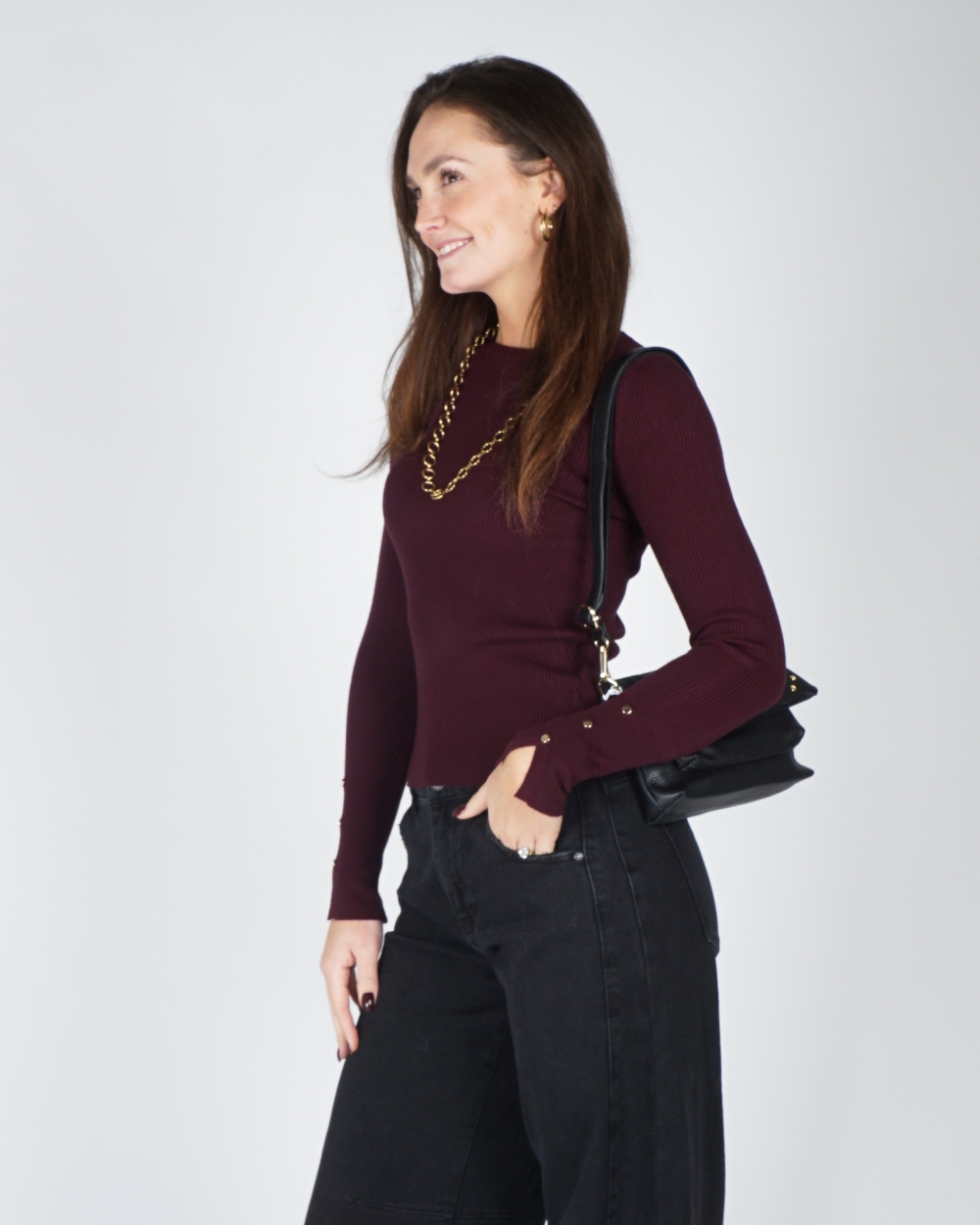 BASIC RIB TOP BORDEAUX