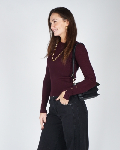 BASIC RIB TOP BORDEAUX