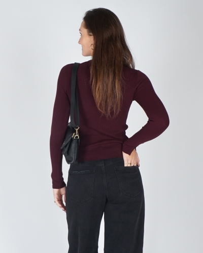 BASIC RIB TOP BORDEAUX
