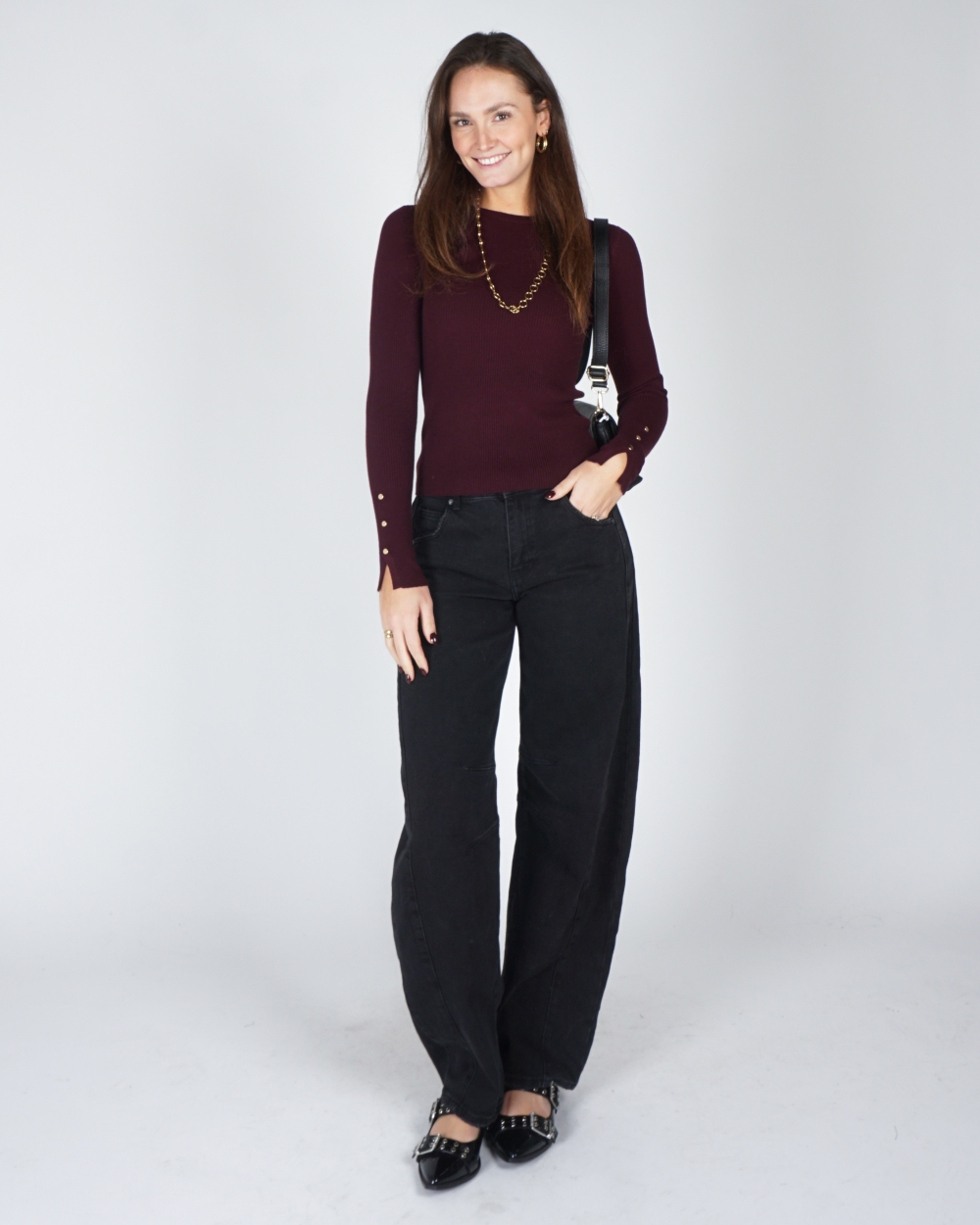 BASIC RIB TOP BORDEAUX