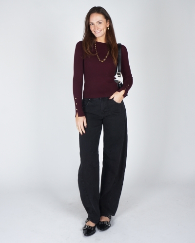 BASIC RIB TOP BORDEAUX