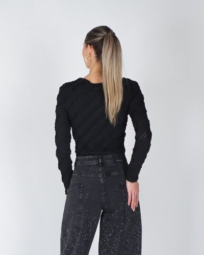 RUFFLE BODY ZWART