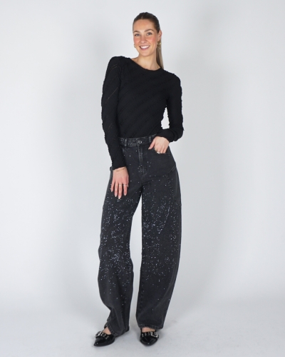 RUFFLE BODY ZWART