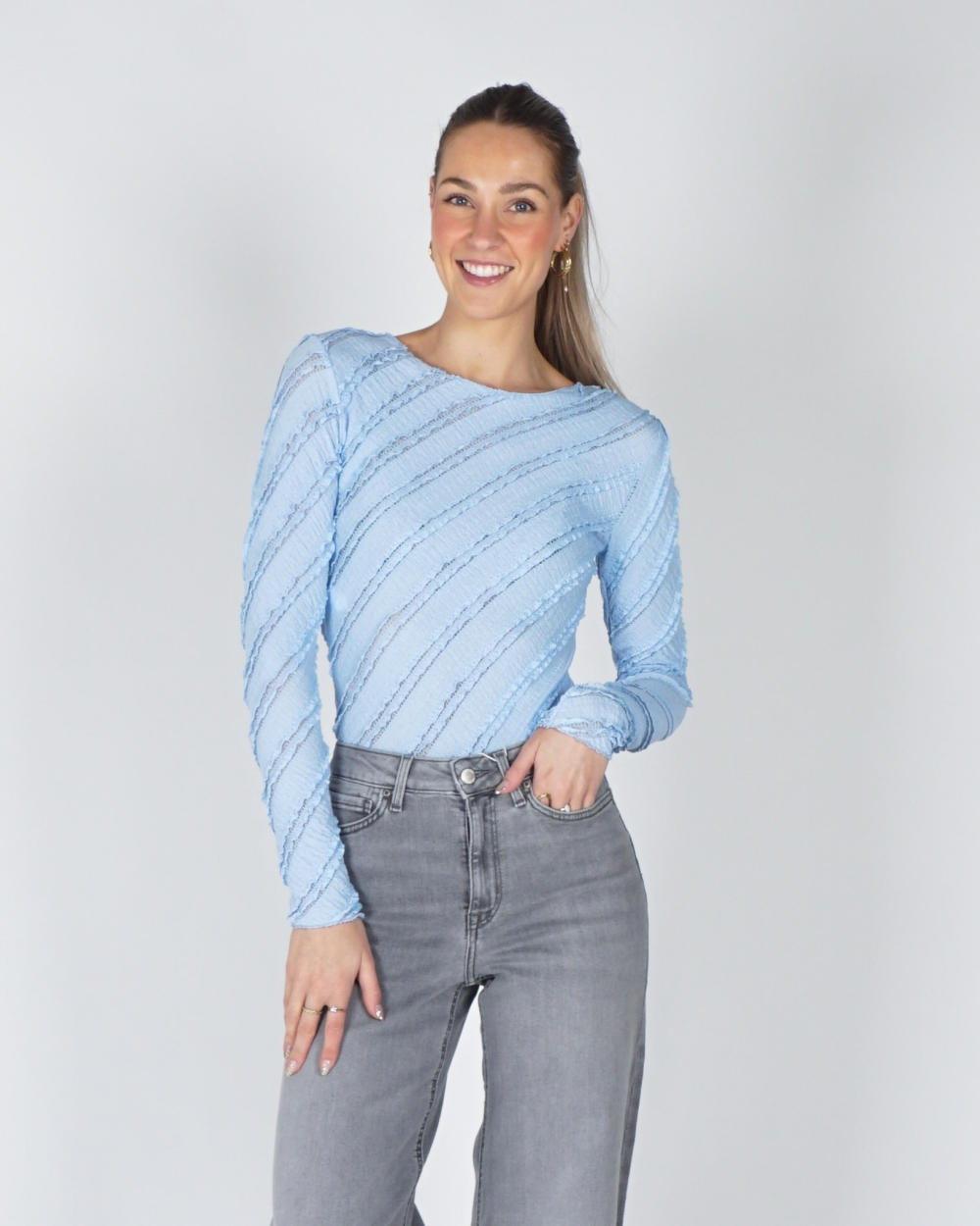 RUFFLE BODY LICHTBLAUW