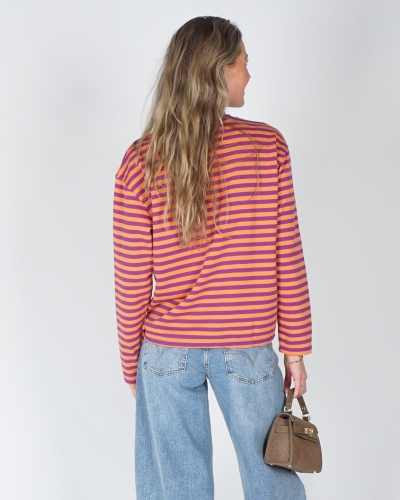 GESTREEPTE LONGSLEEVE KIM PAARS ORANJE