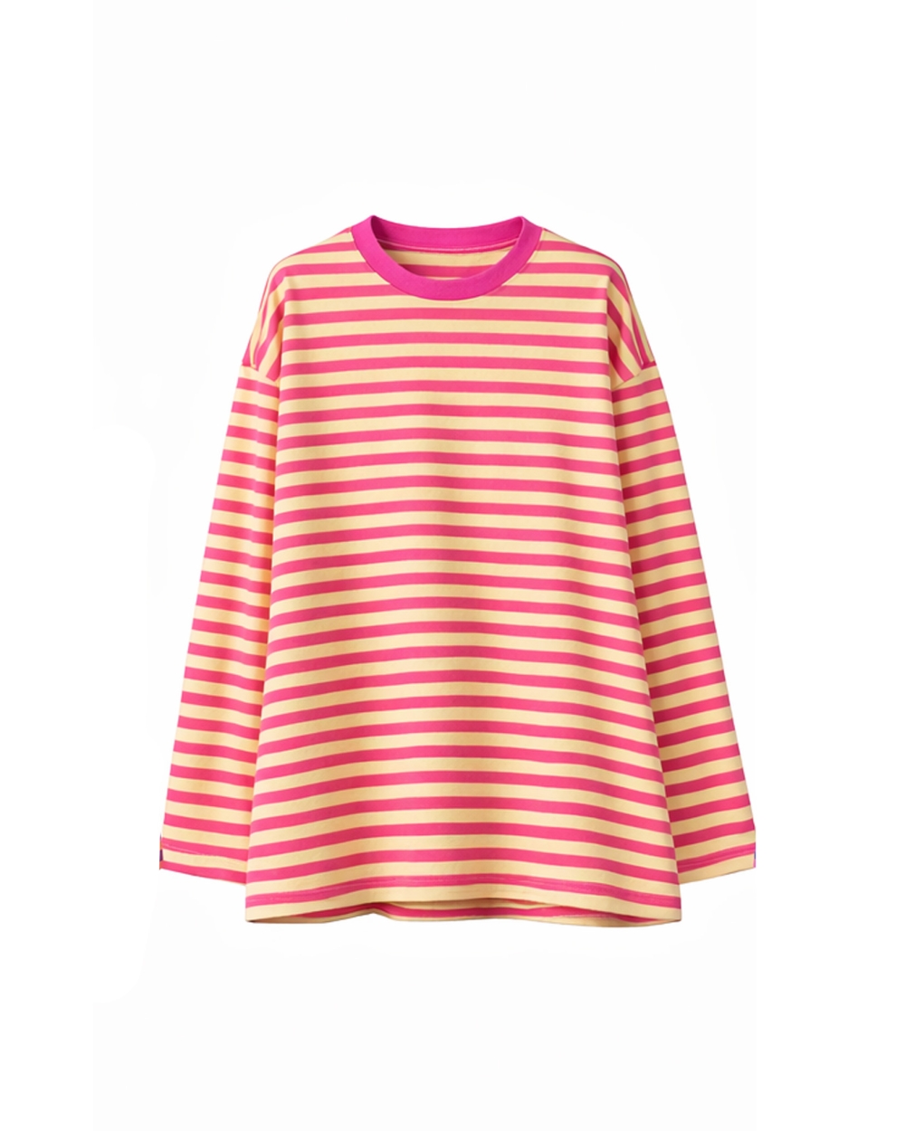 GESTREEPTE LONGSLEEVE KIM ROZE/GEEL