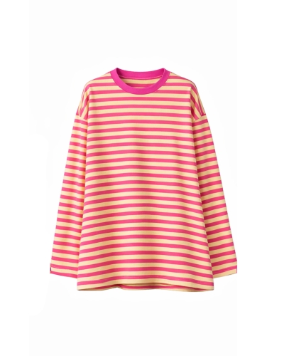 GESTREEPTE LONGSLEEVE KIM ROZE/GEEL