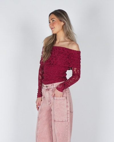 OFF SHOULDER LONGSLEEVE JENTHE FUCHSIA
