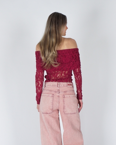 OFF SHOULDER LONGSLEEVE JENTHE FUCHSIA