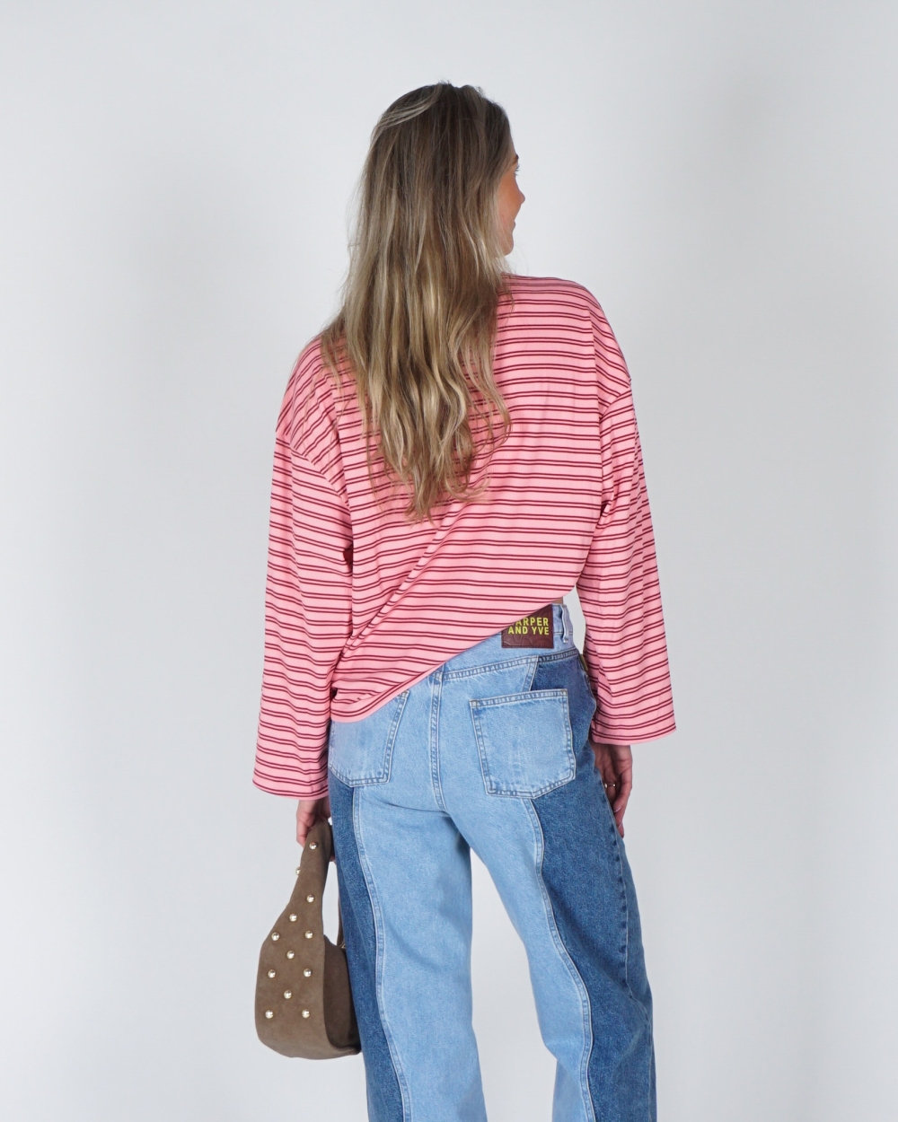 GESTREEPTE LONGSLEEVE TOMMY ROZE ROOD