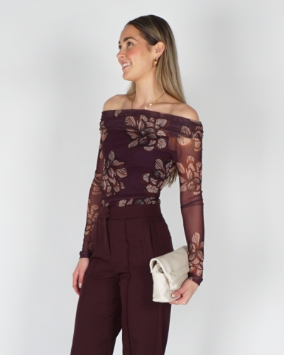 Harper & Yve TOP JENNY LS BORDEAUX