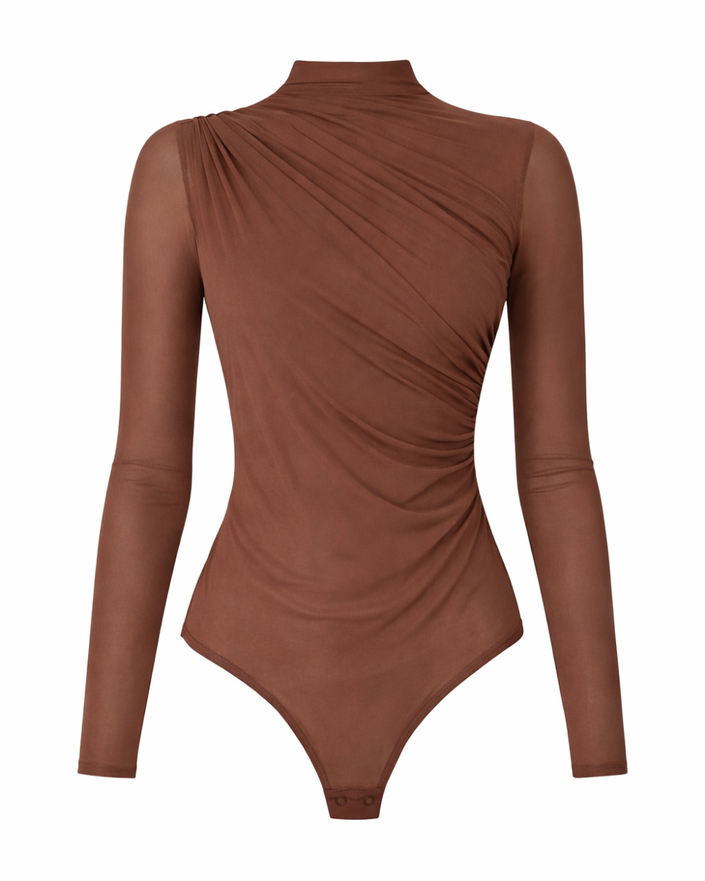 GEDRAPEERDE MESH BODY BRUIN