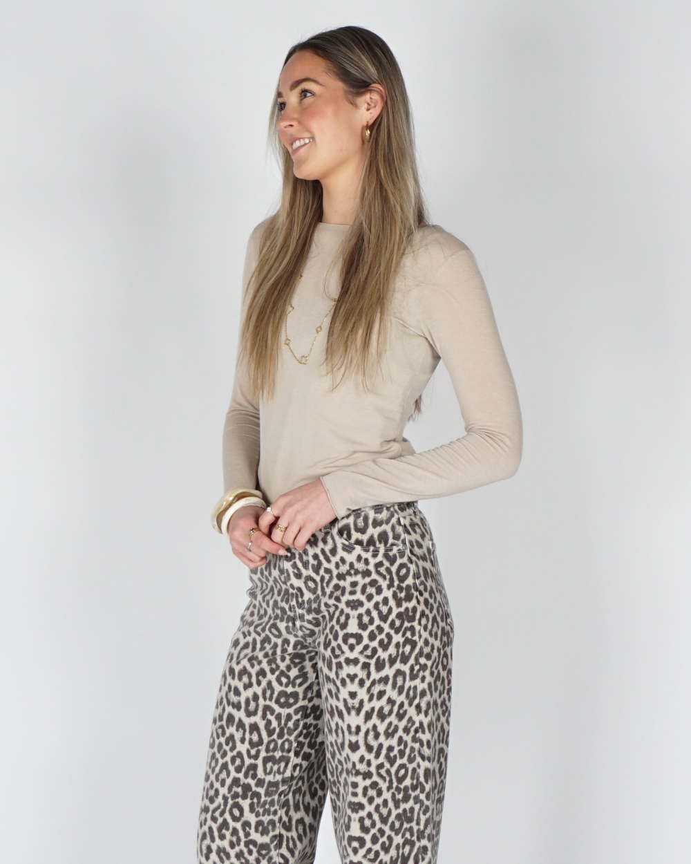 CASHMERE BLEND TOP BEIGE