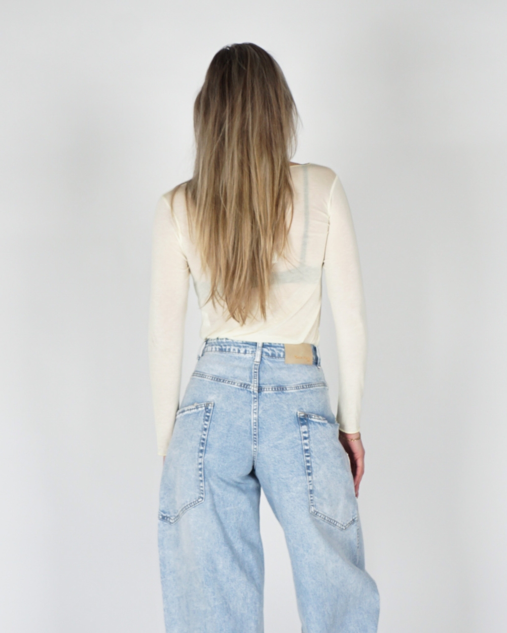 CASHMERE BLEND TOP LICHTGEEL