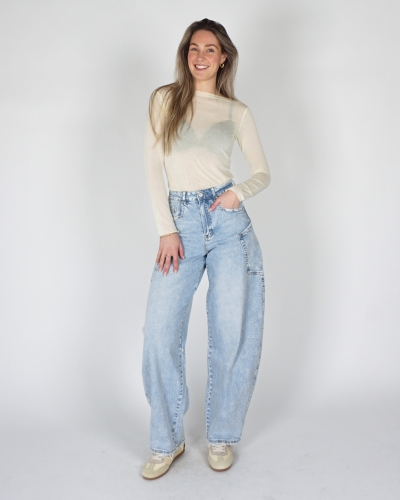 CASHMERE BLEND TOP LICHTGEEL