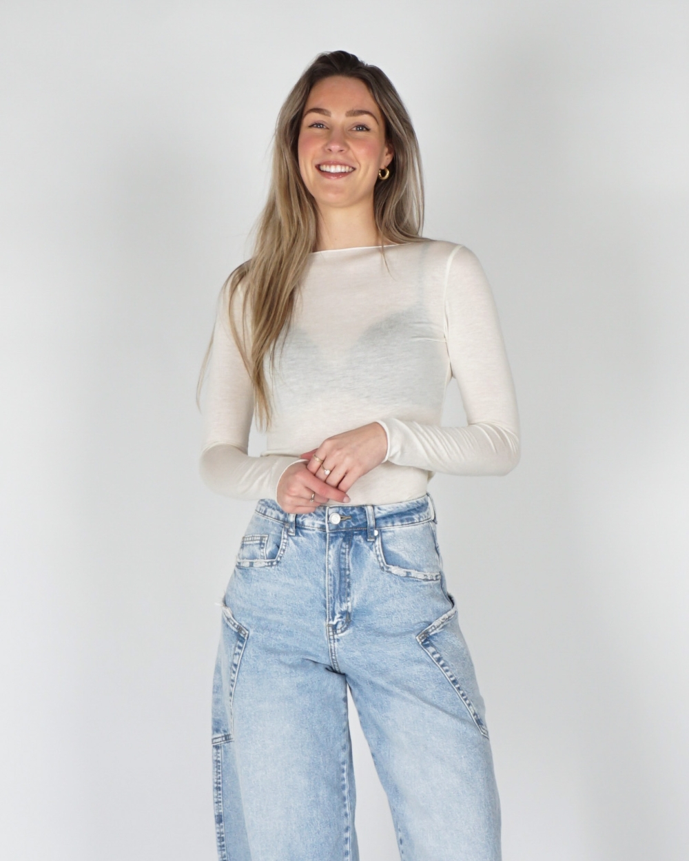 CASHMERE BLEND TOP WIT