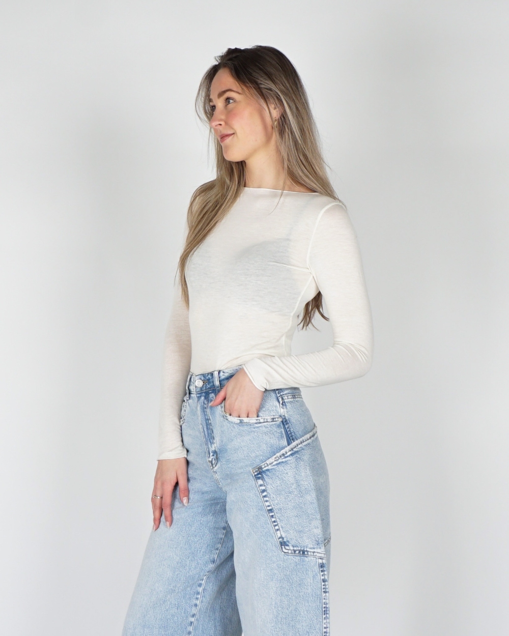 CASHMERE BLEND TOP WIT