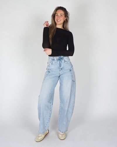 CASHMERE BLEND TOP ZWART