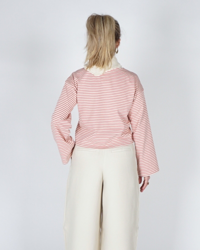 LONGSLEEVE KRESTIANE GESTREEPT ROZE ECRU