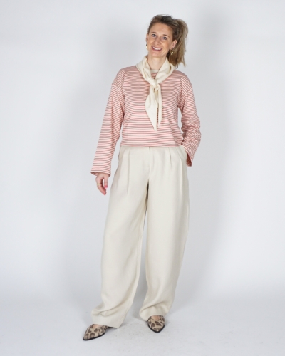 LONGSLEEVE KRESTIANE GESTREEPT ROZE ECRU