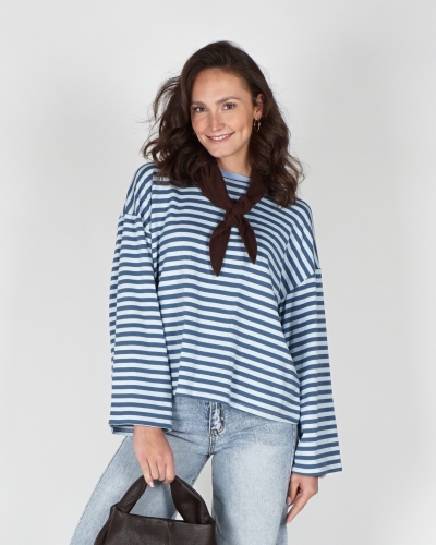 Gossip LONGSEEVE GESTREEPT BLAUW