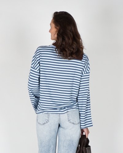 LONGSEEVE GESTREEPT BLAUW