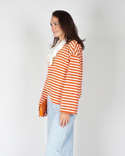 LONGSLEEVE GESTREEPT ORANJE