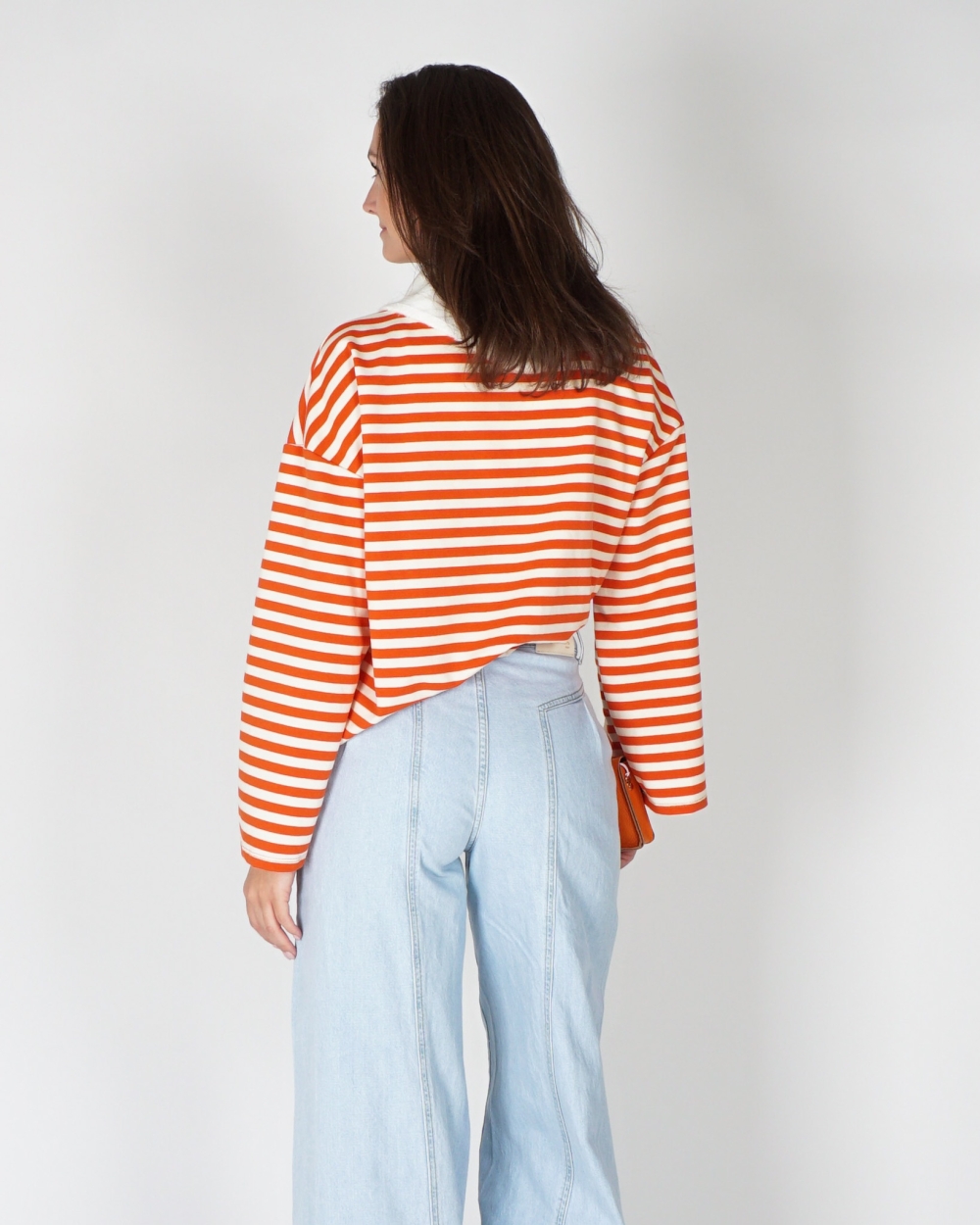 LONGSLEEVE GESTREEPT ORANJE