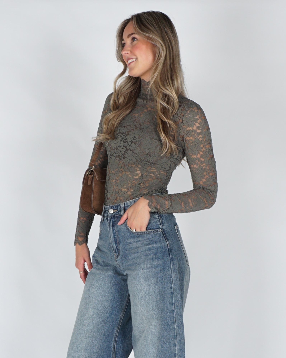 Neo Noir TOP KANT LIZA Donkergroen