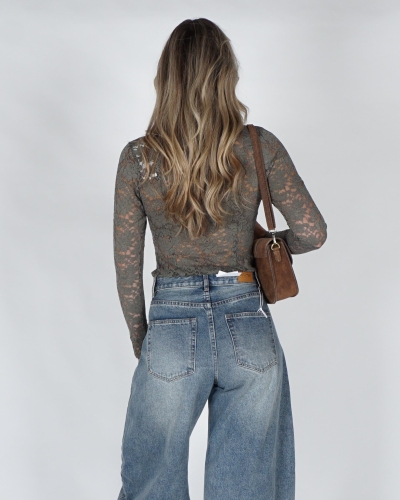 Neo Noir TOP KANT LIZA Donkergroen