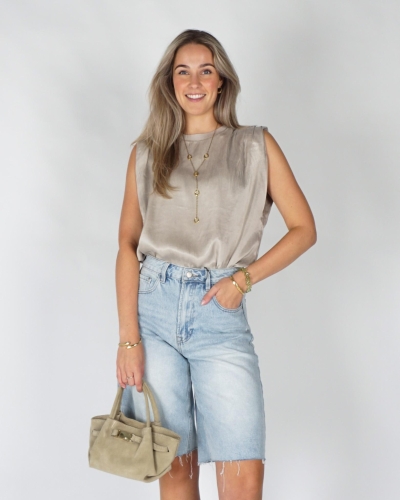 YAYA Mouwloze top met plooien op de 01-701408-608