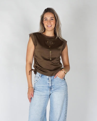 YAYA Top van stofmix met koordjes 01-709405-608