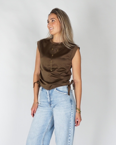 YAYA Top van stofmix met koordjes 01-709405-608