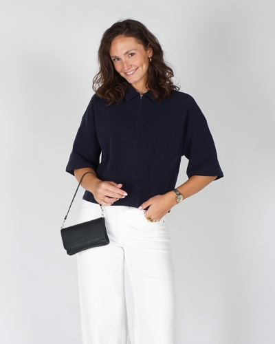 YAYA Polo top met halve rits 01-701357-603