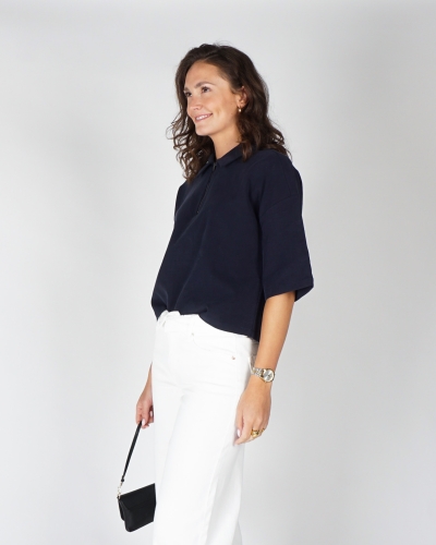 YAYA Polo top met halve rits 01-701357-603