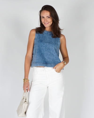 YAYA Mouwloze denim top 01-701389-604