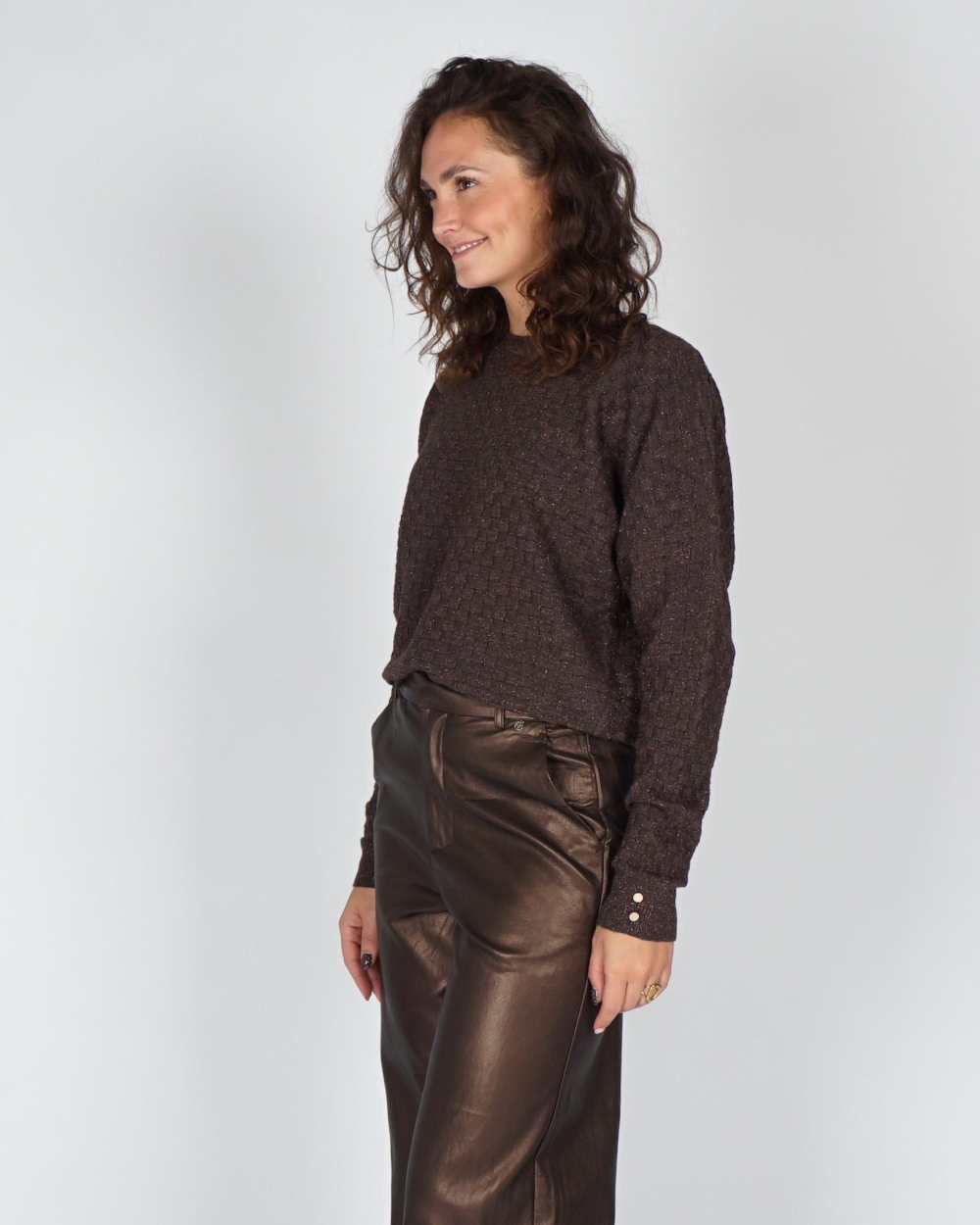 Nukus TOP KENTO LUREX Bruin