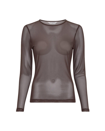 MSCH Copenhagen MESH TOP JANIE ILLENORA Donkerbruin