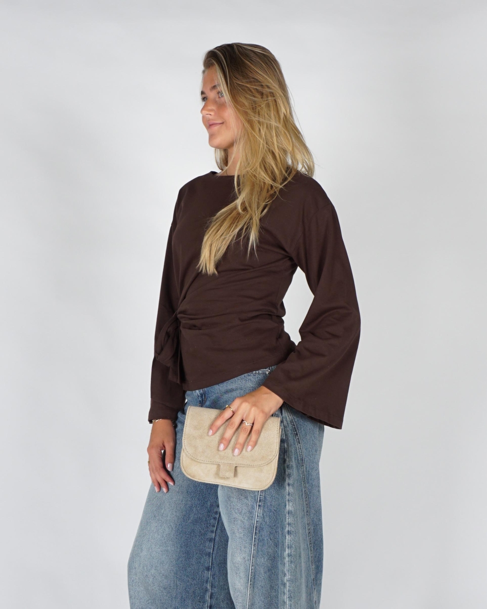 Gossip LONGSLEEVE MET STRIKDETAIL Bruin