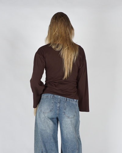 Gossip LONGSLEEVE MET STRIKDETAIL Bruin