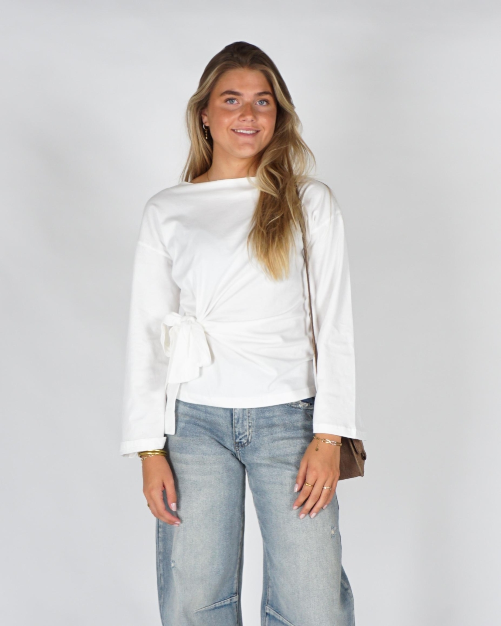 Gossip LONGSLEEVE MET STRIKDETAIL Wit