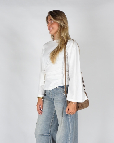 Gossip LONGSLEEVE MET STRIKDETAIL Wit