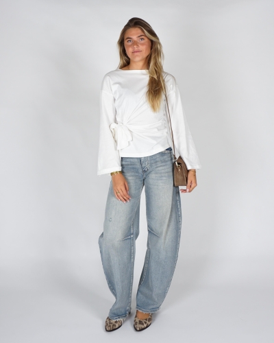 Gossip LONGSLEEVE MET STRIKDETAIL Wit