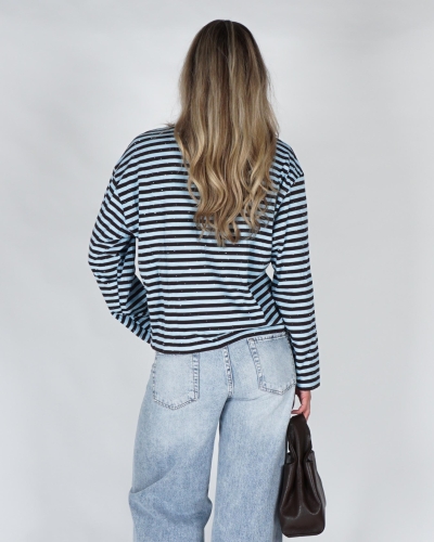 Gossip LONGSLEEVE STREEP EN STRASS Bruin